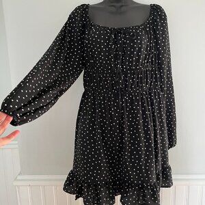 ASOS Curve Black and White Polka Dot Mini Dress